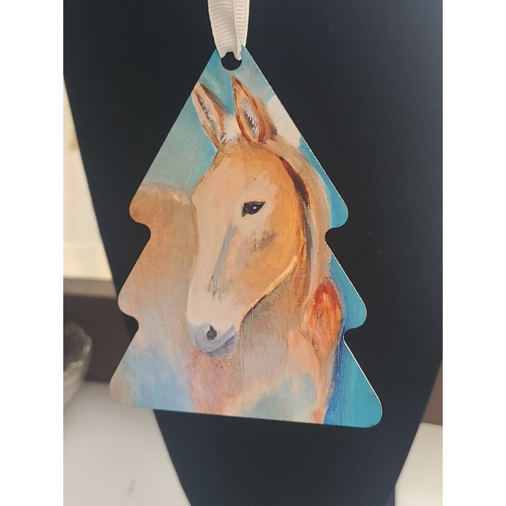 Metal Mule Christmas‎ Tree Ornament Based on the art of  Cindy Smith Signed